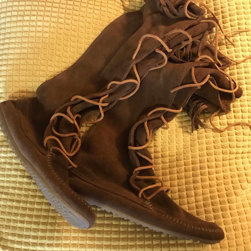 Tall Leather Minnetonka Boots